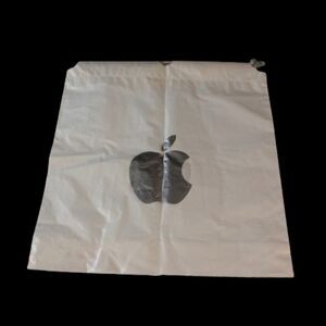 Genuine Apple Silver Logo Store Plastic Drawstring Bag